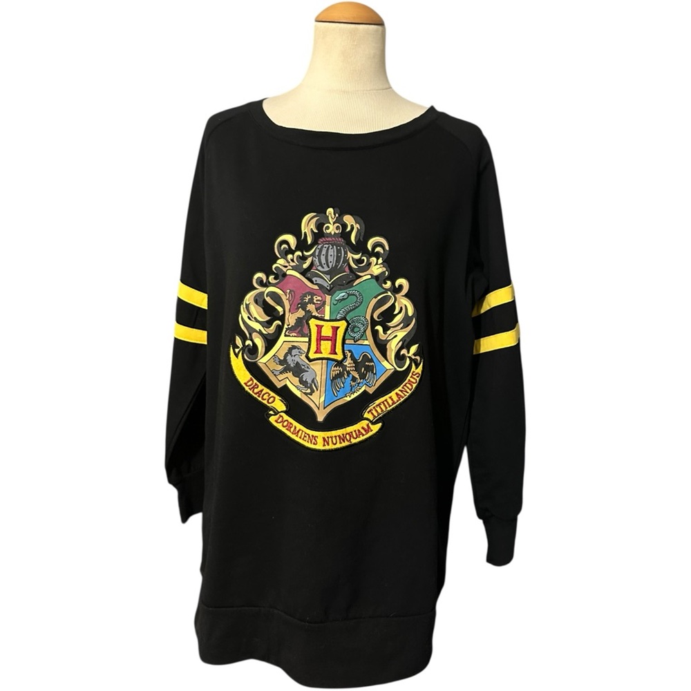 Harry Potter Draco Hogwarts Crest Sweatshirt Black Small